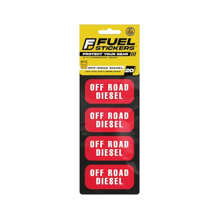 Fuel Stickers Off Road Diesel Sticker: Fuel Tank, Agri Equipment & Heavy Equipment, Hvy-Dty, 2''x1'', 20PK Z-2X1ORD-20PK